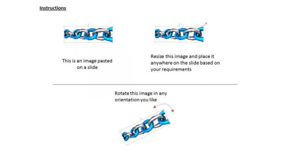 Stock Photo Blue Silver Chain Network PowerPoint Slide