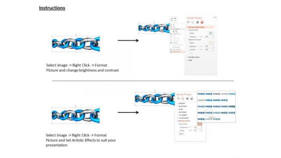 Stock Photo Blue Silver Chain Network PowerPoint Slide