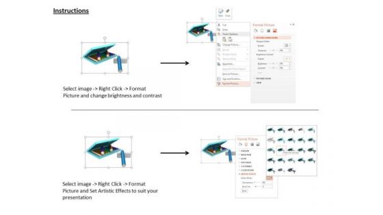 Stock Photo Box With Colored Pencil PowerPoint Slide