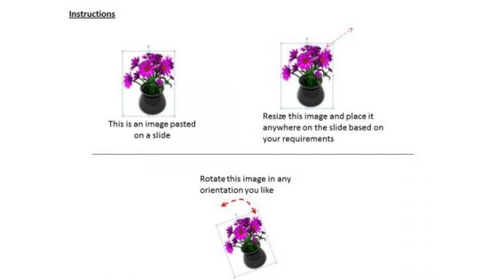 Stock Photo Bunch Of Flowers Inside Pot PowerPoint Slide
