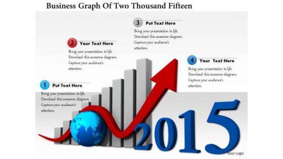 Stock Photo Business Graph Of Two Thousand Fifteen PowerPoint Slide