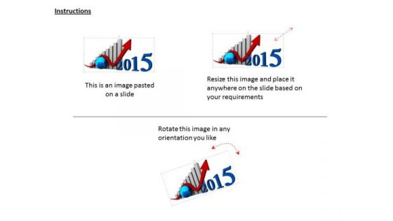 Stock Photo Business Graph Of Two Thousand Fifteen PowerPoint Slide