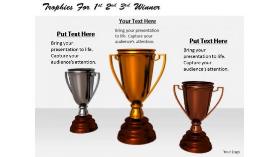 Stock Photo Business Level Strategy Definition Trophies For 1st 2nd 3rd Winner Images Photos