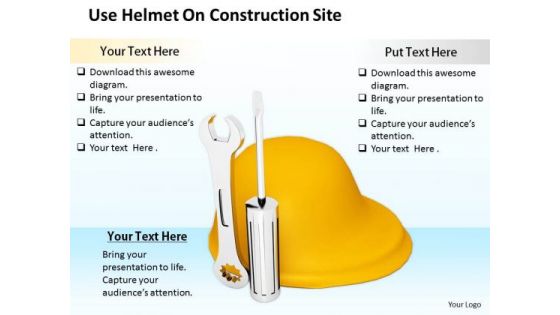 Stock Photo Business Management Strategy Use Helmet On Construction Site Photos