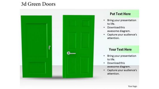Stock Photo Business Marketing Strategy 3d Green Doors Stock Photo Photos