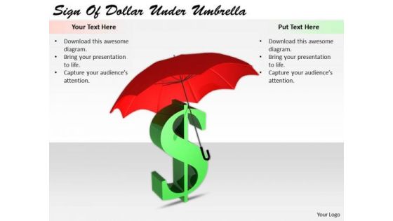 Stock Photo Business Strategy Execution Sign Of Dollar Under Umbrella Clipart