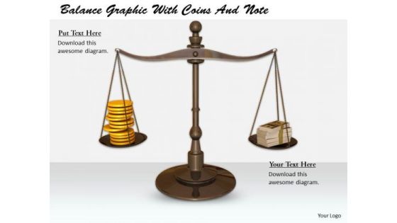 Stock Photo Business Strategy Innovation Balance Graphic With Coins And Note Stock Photos