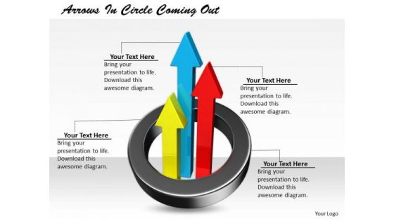 Stock Photo Business Unit Strategy Arrows Circle Coming Out Pictures Images