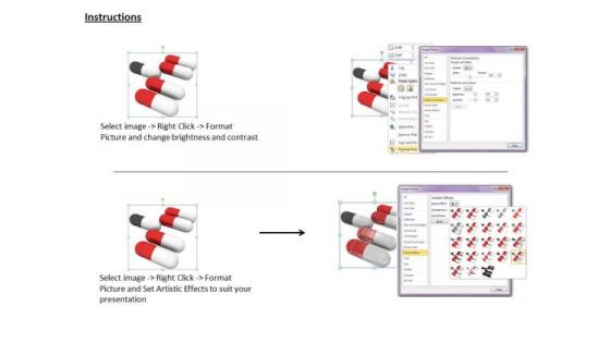 Stock Photo Capsules In Line With One Leading PowerPoint Slide