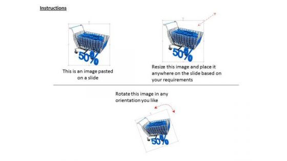 Stock Photo Cart Full With Discount Symbols PowerPoint Slide