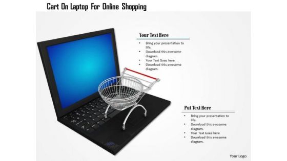 Stock Photo Cart On Laptop For Online Shopping PowerPoint Slide
