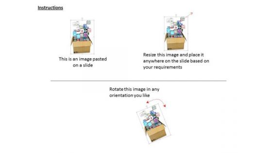 Stock Photo Carton Full With Multiple Apps PowerPoint Slide