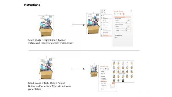 Stock Photo Carton Full With Multiple Apps PowerPoint Slide