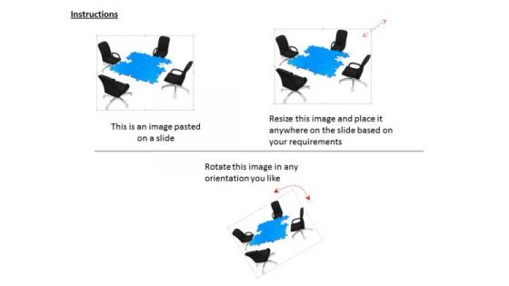 Stock Photo Chairs Around The Table To Show Meeting PowerPoint Slide