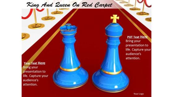 Stock Photo Chess King And Queen On Red Carpet PowerPoint Slide