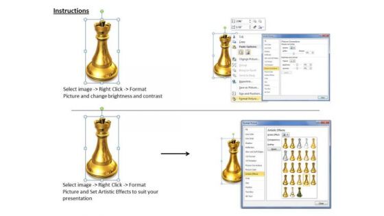 Stock Photo Chess King In Golden Color PowerPoint Slide