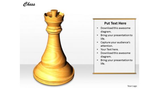 Stock Photo Chess Queen On White Background PowerPoint Slide