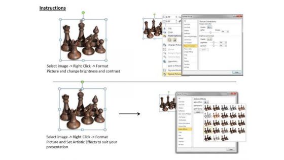 Stock Photo Chess Set To Show Team Work PowerPoint Template