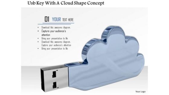 Stock Photo Cloud Shaped Usb Key PowerPoint Slide Stock Photo Cloud Shaped Usb Key PowerPoint Slide