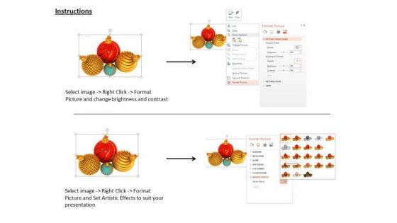 Stock Photo Colorful Christmas Balls Designed PowerPoint Slide