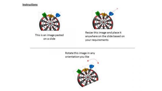 Stock Photo Colorful Darts On Target Board PowerPoint Slide