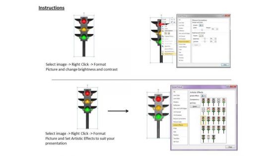 Stock Photo Colorful Traffic Light PowerPoint Slide