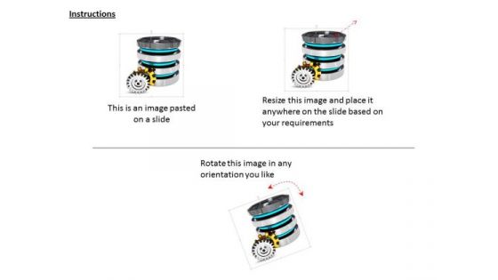 Stock Photo Computer Database And Gears Illustration PowerPoint Slide
