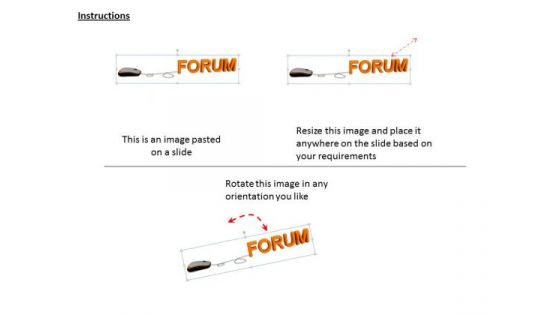 Stock Photo Computer Mouse Connected To Word Forum PowerPoint Slide