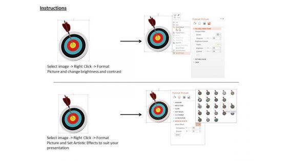 Stock Photo Concept Of Target Achievement Pwerpoint Slide