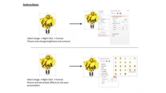 Stock Photo Crumpled Paper In Shape Of Bulb PowerPoint Slide
