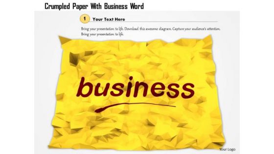 Stock Photo Crumpled Paper With Business Word PowerPoint Slide