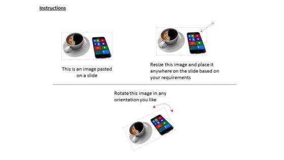 Stock Photo Cup Of Black Coffee With Smartphone PowerPoint Slide