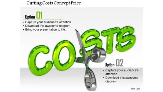 Stock Photo Cutting Costs Concept Price PowerPoint Slide