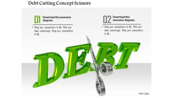 Stock Photo Debt Cutting Concept Scissors PowerPoint Slide