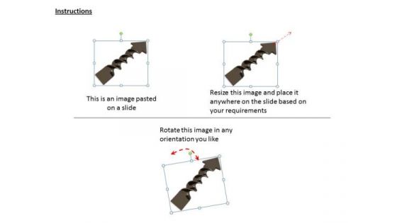 Stock Photo Design Of Brown Twisted Arrow Pwerpoint Slide