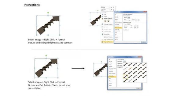 Stock Photo Design Of Brown Twisted Arrow Pwerpoint Slide