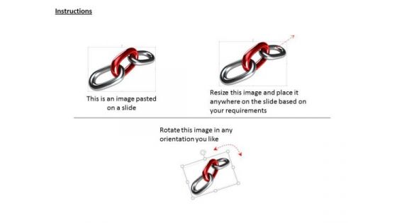 Stock Photo Design Of Red Silver Link Chain PowerPoint Slide