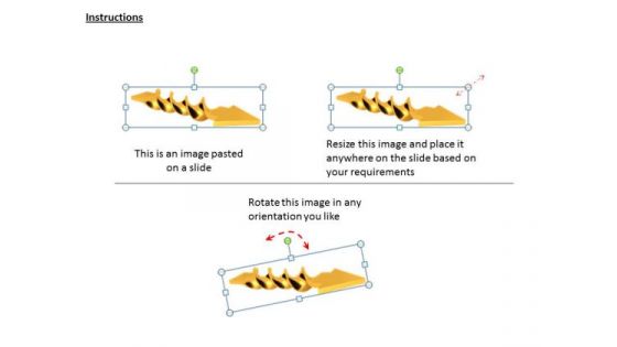 Stock Photo Design Of Yellow Twisted Arrow Pwerpoint Slide