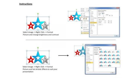 Stock Photo Developing Business Strategy Three Different Stars Graphic Images Photos