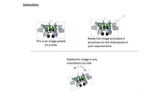Stock Photo Dialog Bubbles With Speak Up Text PowerPoint Slide