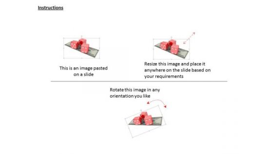 Stock Photo Dices On Dollar Note Finance PowerPoint Slide