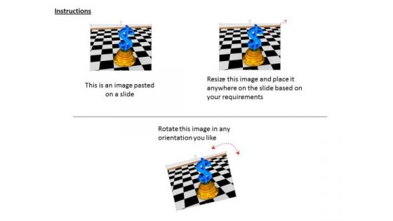 Stock Photo Dollar Symbol And Chess Board PowerPoint Slide