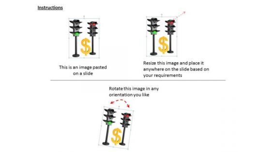 Stock Photo Dollar With Traffic Light PowerPoint Template