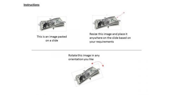 Stock Photo Dollars Covered With Lock And Chain PowerPoint Slide