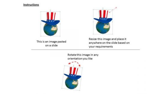 Stock Photo Earth Globe With American Hat PowerPoint Slide