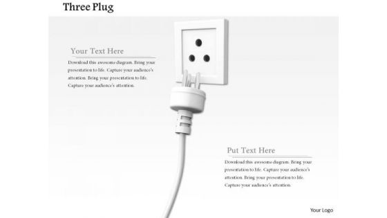 Stock Photo Electricity Plug In White Socket Pwerpoint Slide