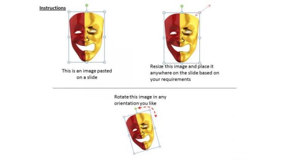 Stock Photo Face Mask With Mixed Emotions PowerPoint Template