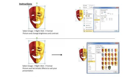 Stock Photo Face Mask With Mixed Emotions PowerPoint Template