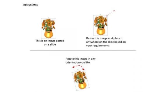 Stock Photo Flowers In Golden Vase PowerPoint Template