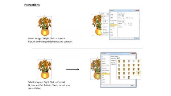 Stock Photo Flowers In Golden Vase PowerPoint Template